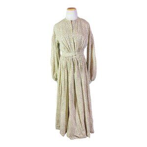 Homemade Amish Dress Floral Long Sleeve Hook-Front